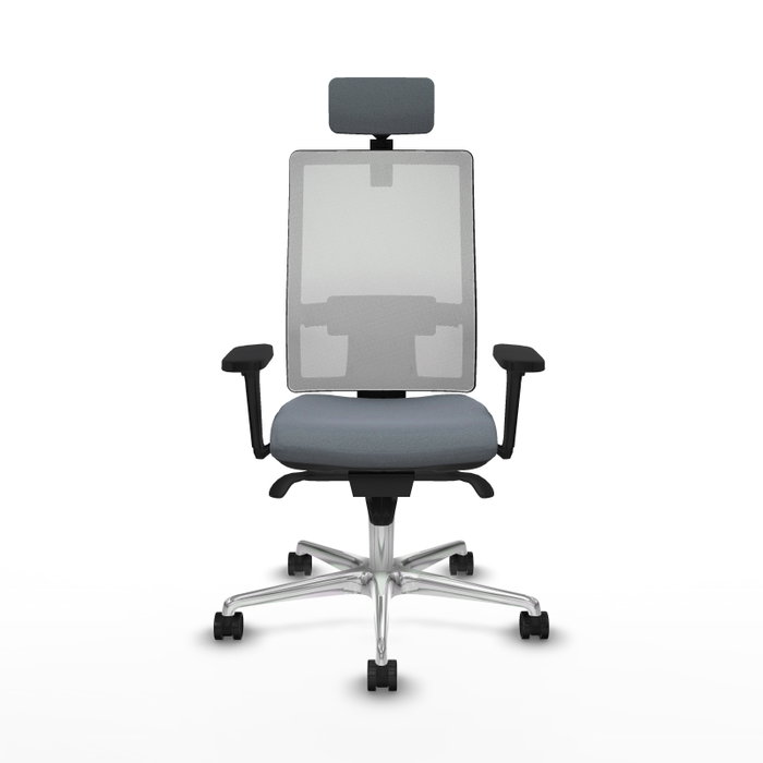 PIQUERAS Y CRESPO Silla de oficina Horna con mecanismo Sincro, Gris y Blanco PIQUERAS Y CRESPO Silla de oficina Horna con mecanismo Sincro, Gris y Blanco