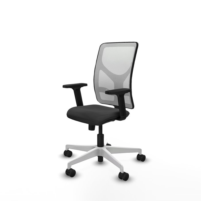 PIQUERAS Y CRESPO Silla de oficina Motilla con mecanismo Sincro, Gris oscuro y Blanco