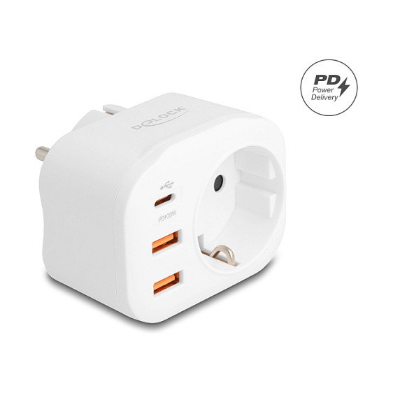 DeLOCK 11498 Adaptador de enchufe Schutzkontakt con protección para niños y cargador USB PD 20 W DeLOCK 11498 Adaptador de enchufe Schutzkontakt con protección para niños y cargador USB PD 20 W