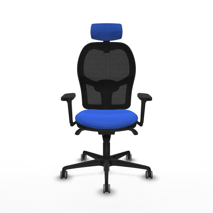 PIQUERAS Y CRESPO Silla de oficina Jorquera con mecanismo Sincro, tela Azul y malla Negro