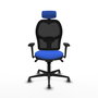 PIQUERAS Y CRESPO Silla de oficina Jorquera con mecanismo Sincro, tela Azul y malla Negro