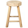 Home Deco Factory Taburete Harald de madera de Paulownia, diámetro 26 cm altura 40 cm, toque natural para salón o dormitorio
