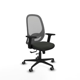 PIQUERAS Y CRESPO Silla de oficina Cilanco con mecanismo Sincro/Traslack, Tela Negra y Malla Gris