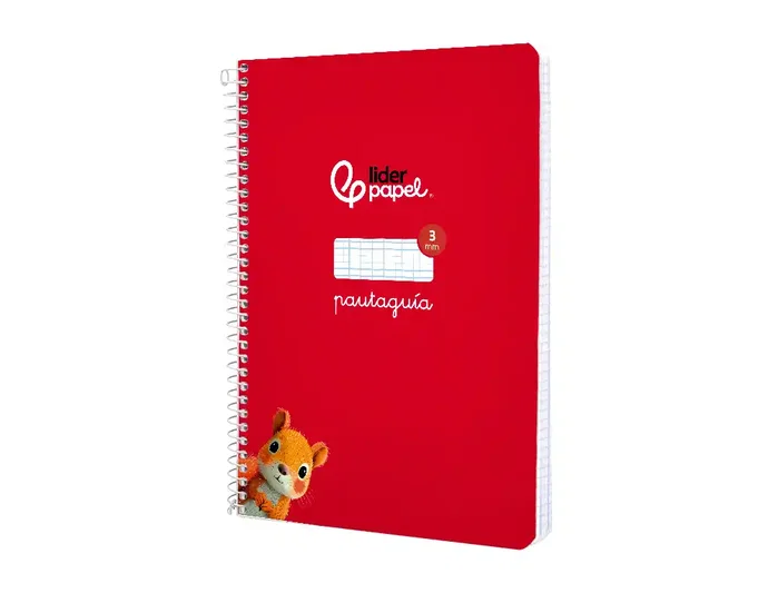 Liderpapel Cuaderno Espiral A5 Tapa Blanda 40 Hojas 75gr Cuadro Pautado 3mm Color Rojo