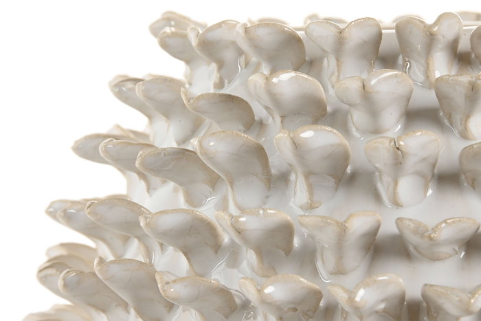 DKD Home Decor Jarrón de Gres Pinchos Artesanal Blanco