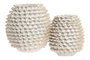 DKD Home Decor Jarrón de Gres Pinchos Artesanal Blanco