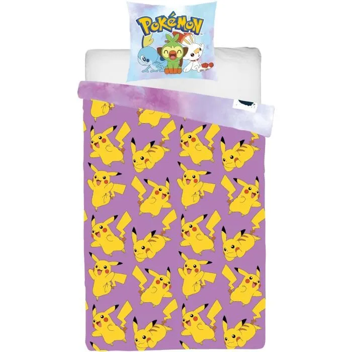 Pokemon Funda Nordica Pikachu Microfibra Reversible 140x200 cm + Funda Almohada 63x63 cm LYO1728158870457