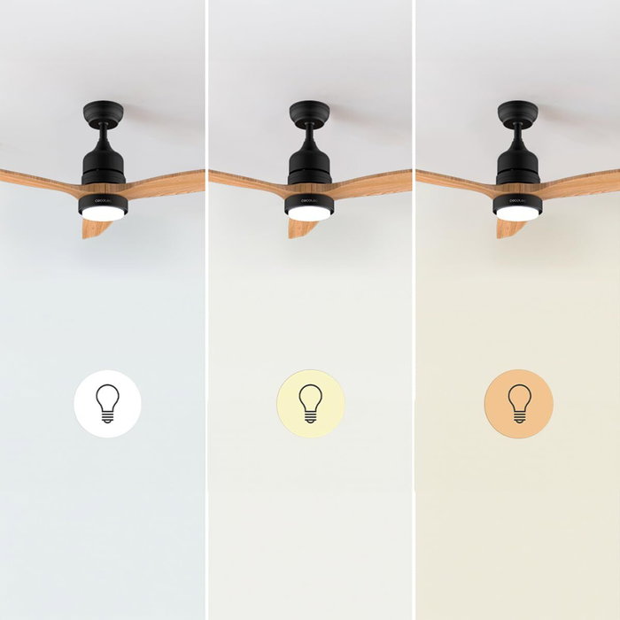 Ventilador de Techo con Luz Cecotec EnergySilence Aero 5230 18 W 40 W Negro Madera (3000-6500 K)