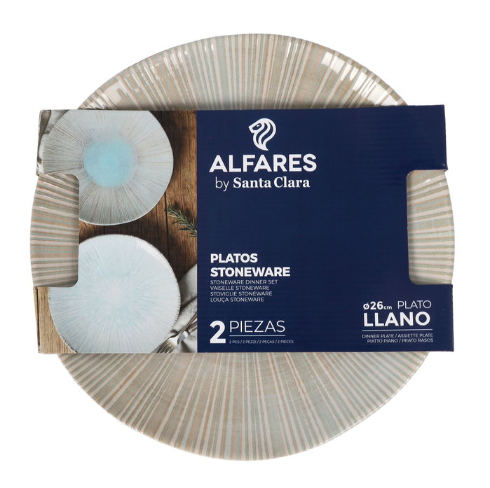Alfares Plato Llano Aura 26cm Pack de 3 unidades