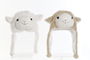 DKD Home Decor Gorro Ovejitas Kids Blanco Marron Claro 4 Unidades 24 x 35 x 32 cm