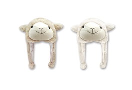 DKD Home Decor Gorro Colección Ovejitas Surtido de 2 Piezas Blanco y Marrón Claro