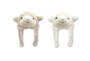 DKD Home Decor Gorro Colección Ovejitas Surtido de 2 Piezas Blanco y Marrón Claro
