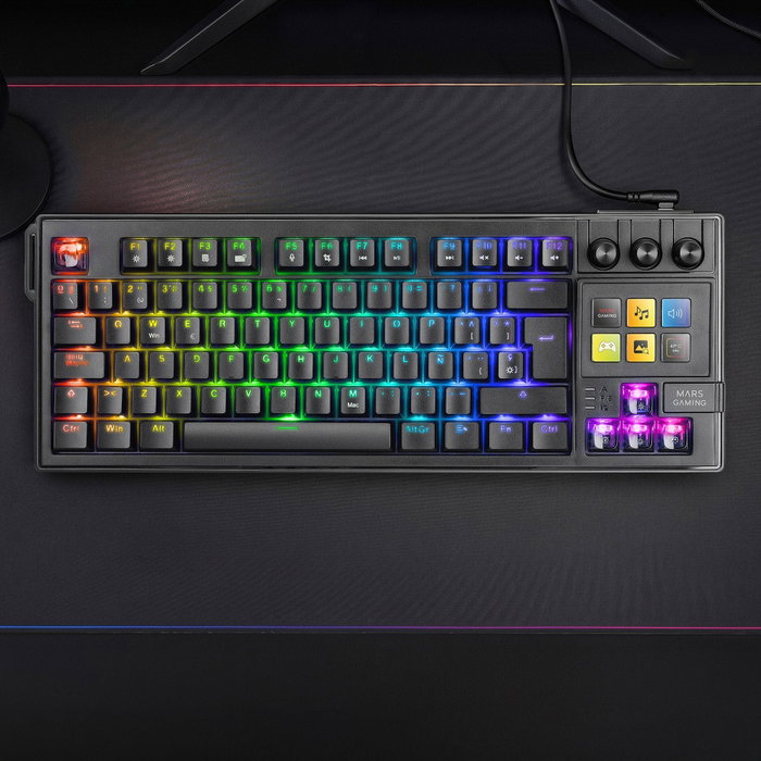 Mars Gaming MK-MASTER Teclado Mecánico TKL con SmartDeck y Switches Rojo