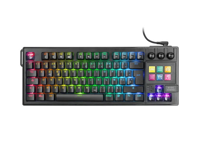 Mars Gaming MK-MASTER Teclado Mecánico TKL con SmartDeck y Switches Rojo