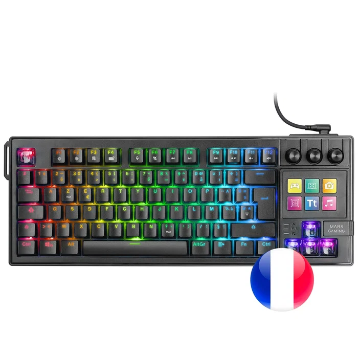 Mars Gaming MK-MASTER Teclado Mecánico TKL con SmartDeck y Switches Rojo