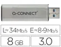 Q-connect Memoria USB Flash 8 GB SuperSpeed 3.0 Retráctil Plateado