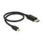 DeLOCK Cable Mini DisplayPort a DisplayPort 1.2, 0,5 m, Negro