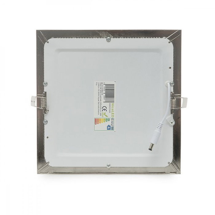 Placa LED Cuadrada 18W 1.300Lm 6000K Blanco Frío Niquel Satinado