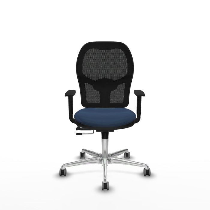 PIQUERAS Y CRESPO Silla de oficina Jorquera con mecanismo Sincro/Traslack, Azul marino y Negro