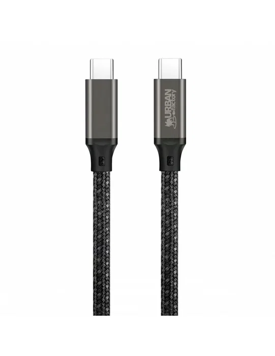 Urban Factory BASEE Cable USB-C a USB-C 2 m (USB 3.1, 10 Gbit/s, USB PD 240W) Gris