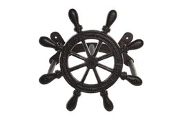 DKD Home Decor Sujetamangueras de Hierro Colado 25,5x18,5x25,5 Marrón Oscuro