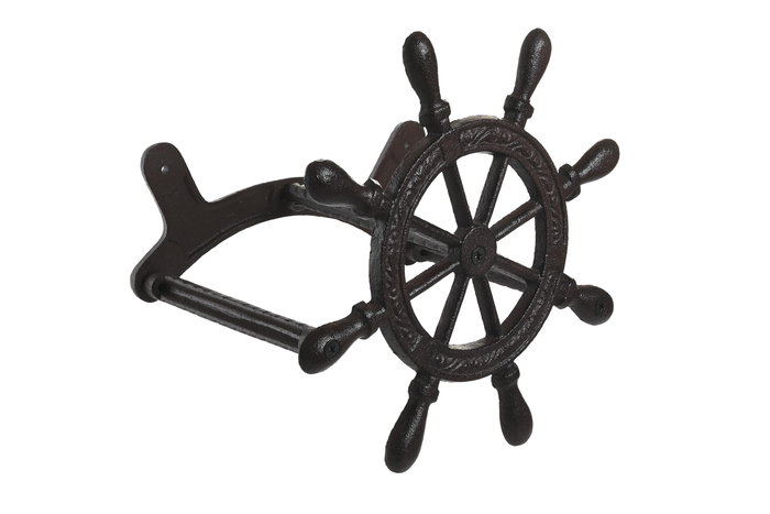 DKD Home Decor Sujetamangueras Marron Oscuro Hierro Colado 18.5 x 25.5 x 25.5 cm