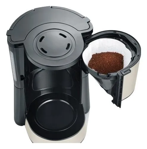 Severin KA 9575 Cafetera de Filtro Cremosa 1000W 1.25L Acero Inoxidable Negro