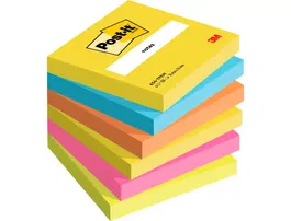 Post-it Bloc de notas adhesivas quita y pon 76x76 mm neon pack de 6 unidades colores surtidos