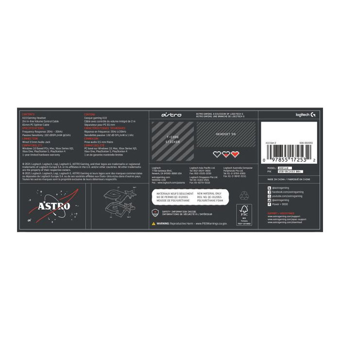 Logitech ASTRO Gaming A10 Gen 2 Headset Cascos Diadema Cable 3.5 mm Negro (939-002057) Logitech ASTRO Gaming A10 Gen 2 Headset Cascos Diadema Cable 3.5 mm Negro (939-002057)