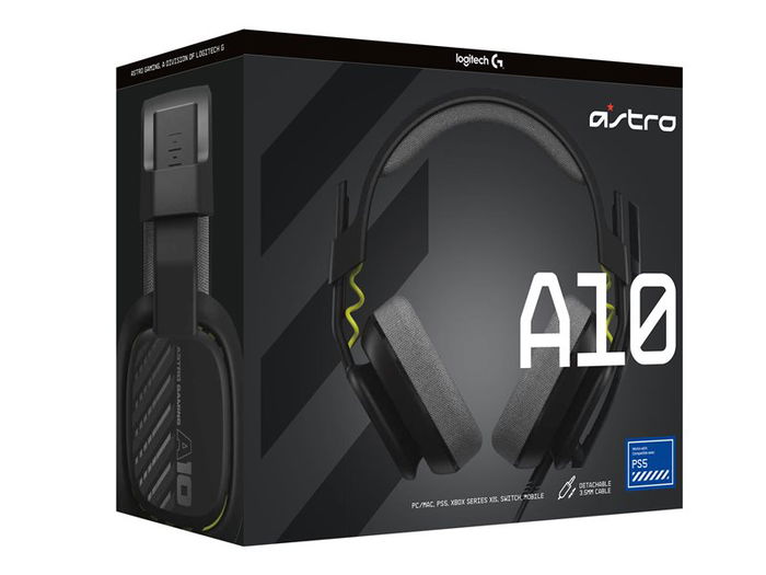 Logitech Auriculares Gaming A10 Astro con Micrófono Boom - Cableado, Estéreo, para PC, Mac, Consolas, Negro