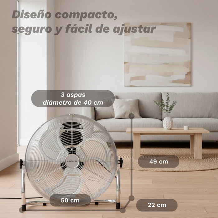 Grunkel MET-H16INDUSTRIAL Ventilador de Suelo Industrial 90W 40cm