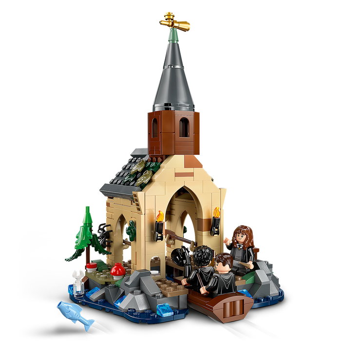 LEGO 76426 Harry Potter Cobertizo Castillo Hogwarts: La Piedra Filosofal - Set de Construcción con 7 Minifiguras y Botes