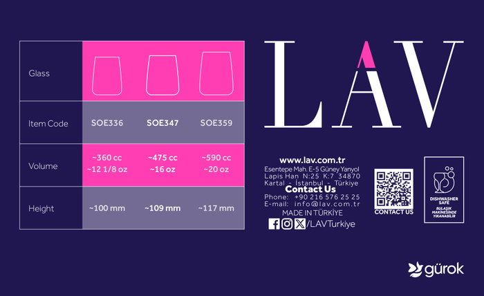 LAV Set de 4 vasos SOLEA de 475cc