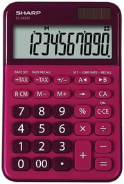 Calculadora Sobremesa Sharp 10 Digitos El-M335Brd Rojo