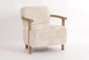 DKD Home Decor Sillón de Fresno y Poliéster Blanco Roto y Marrón