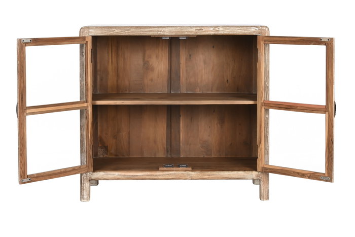 DKD Home Decor Aparador de Teca Reciclada y Cristal Natural DKD Home Decor Aparador de Teca Reciclada y Cristal Natural