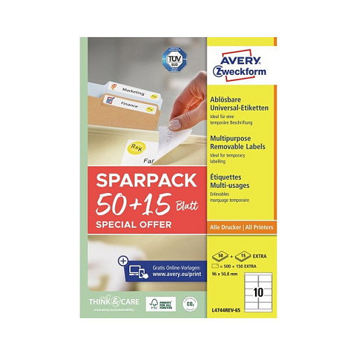 AVERY Zweckform Etiquetas de 96,0 x 50,8 mm, blanco