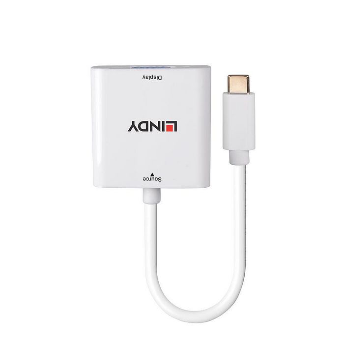 Lindy Adaptador de Cable 43355 USB-C a VGA (D-Sub) - Blanco Lindy Adaptador de Cable 43355 USB-C a VGA (D-Sub) - Blanco