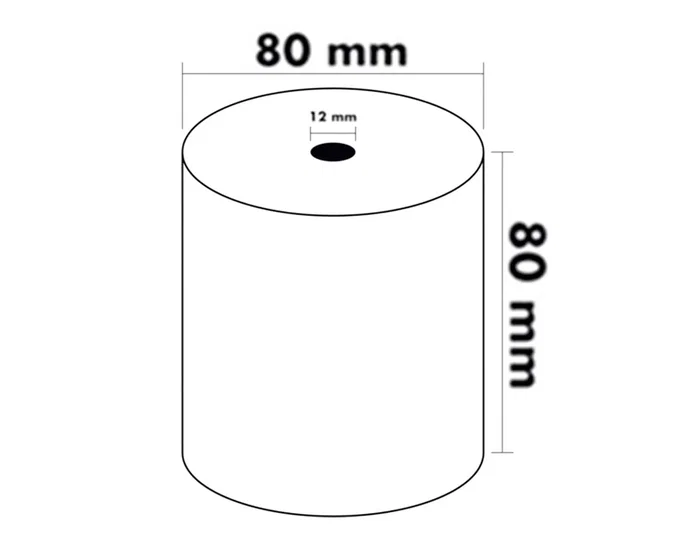 Greening Rollo Sumadora Térmico 80mm Ancho x 80mm Diámetro Sin Bisfenol A Papel 70 g/m²