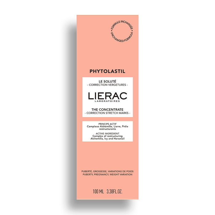Lierac Phytolastil Solución - Corrección de Estrías 100 ml, Tratamiento Antiestrías para Embarazo, Sérum con 98% Ingredientes Naturales