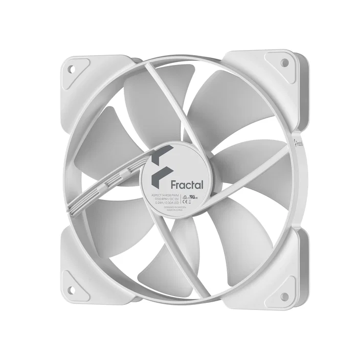 Fractal Design Aspect 14 RGB PWM Ventilador para Caja de PC, 140mm, Blanco, 7 Aspas, 1700 RPM, 132.5 m³/h, 35.5 dB