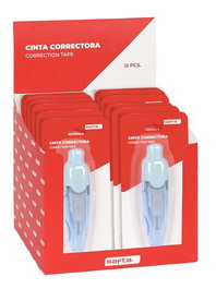 Corrector Cinta Safta Retractil Expositor De 12