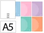 Liderpapel Libreta A5 48 hojas Tapa Plástico Colores Pastel Surtidos