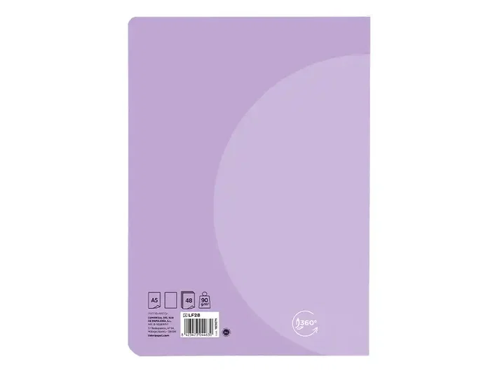 Liderpapel Libreta A5 48 hojas Tapa Plástico Colores Pastel Surtidos