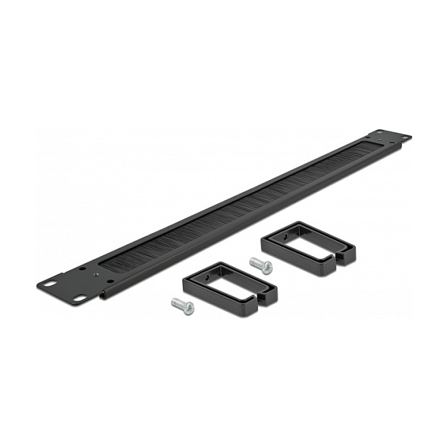 DeLOCK Panel de gestión de cables de 19″ con 2 ganchos, color negro DeLOCK Panel de gestión de cables de 19″ con 2 ganchos, color negro