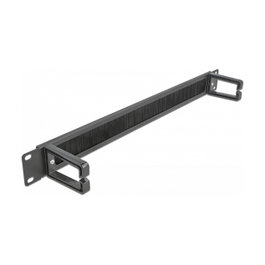 DeLOCK Panel de gestión de cables de 19″ con 2 ganchos, color negro