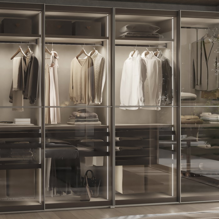 Emuca Lote de 2 barras para armario Luxe de longitud 0.75m con soportes, Aluminio y Plástico, Titanio Emuca Lote de 2 barras para armario Luxe de longitud 0.75m con soportes, Aluminio y Plástico, Titanio