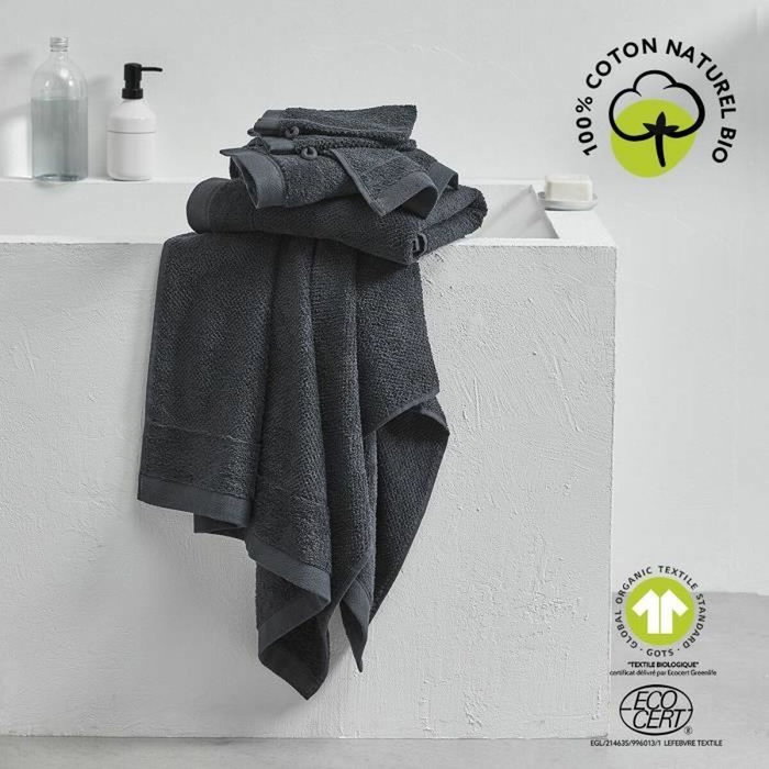 Today Toalla de baño de Algodón - Carbón orgánico - 70 x 130 cm
