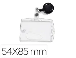 Q-connect Identificador con cordón extensible uso vertical/horizontal 54x85 mm funda protectora