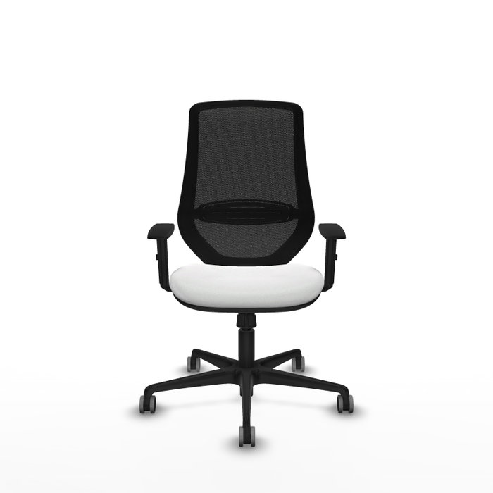 PIQUERAS Y CRESPO Silla de oficina Mardos con mecanismo Sincro, Blanco y Negro